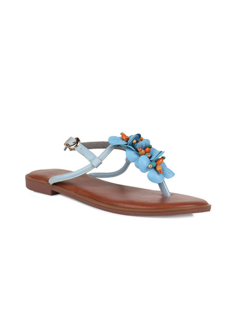 

Rocia Women Blue Embellished T-Strap Flats