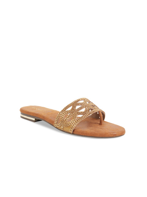 

Rocia Women Copper-Toned Embellished Open Toe Flats