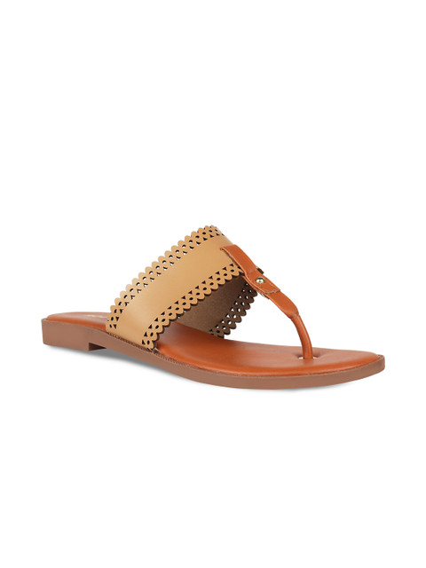 

Rocia Women Beige Solid T-Strap Flats
