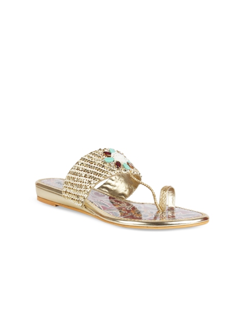 

Rocia Women Gold-Toned Embellished Flatforms