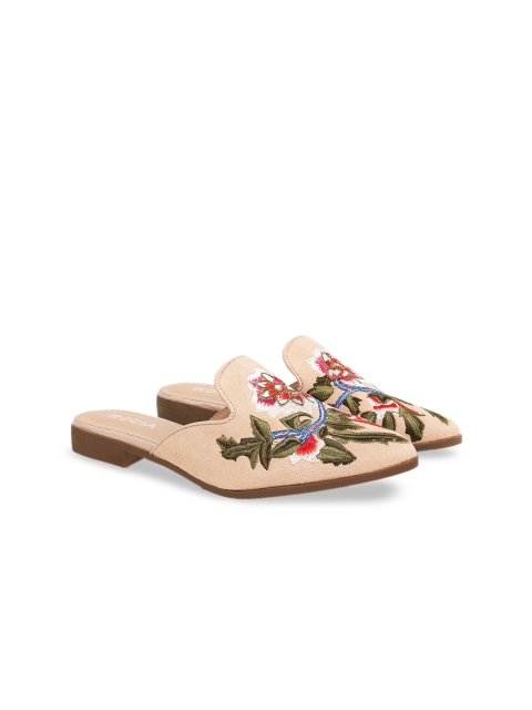 

Rocia Women Beige Embroidered Mules