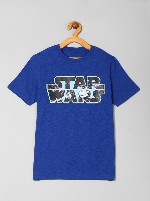 

GAP Boys Blue Star Wars Printed Round Neck T-shirt