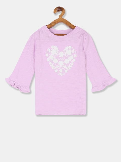 

GAP Girls Lavender Printed Round Neck T-shirt