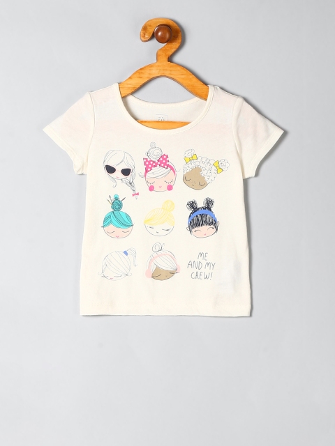 

GAP Boys Off-White Printed Round Neck T-shirt