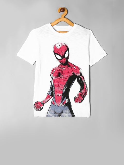 

GAP Boys White & Red Spiderman Printed Round Neck T-shirt