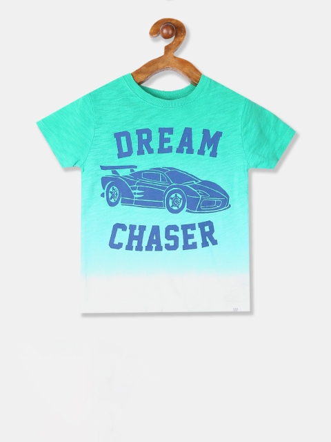 

GAP Boys Green & Blue Dyed Round Neck T-shirt