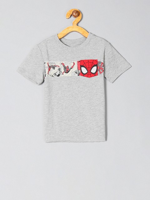 

GAP Boys Grey & Red Spiderman Printed Round Neck T-shirt