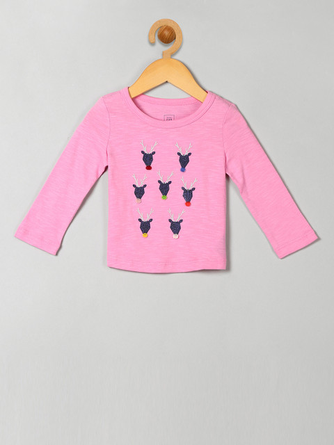 

GAP Boys Pink Printed Round Neck T-shirt
