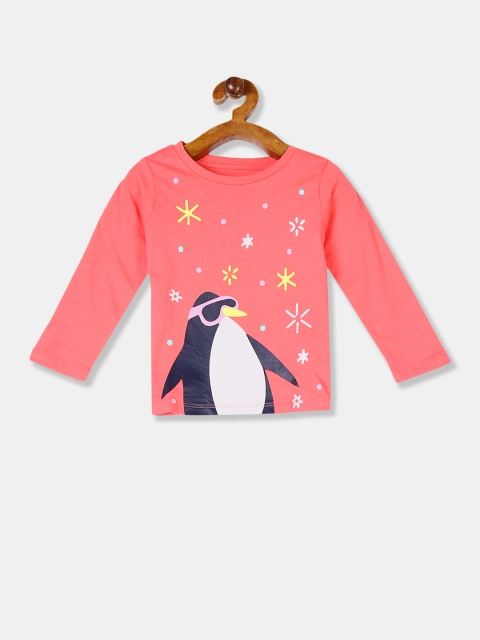 

GAP Girls Pink Printed Round Neck T-shirt
