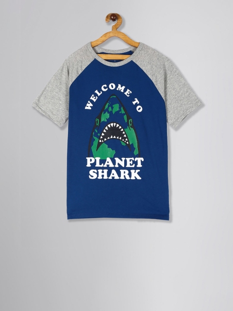 

GAP Boys Blue Printed Round Neck T-shirt