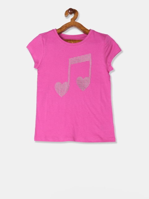 

GAP Girls Pink Printed Round Neck T-shirt