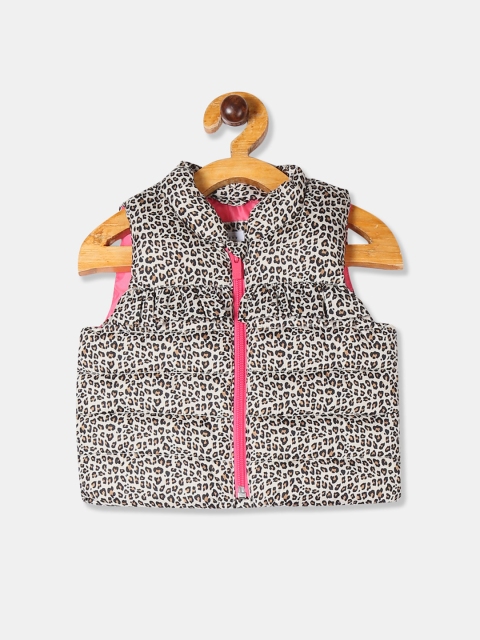 

GAP Boys Off-White & Black Cheetah Printed Quilted Jacket