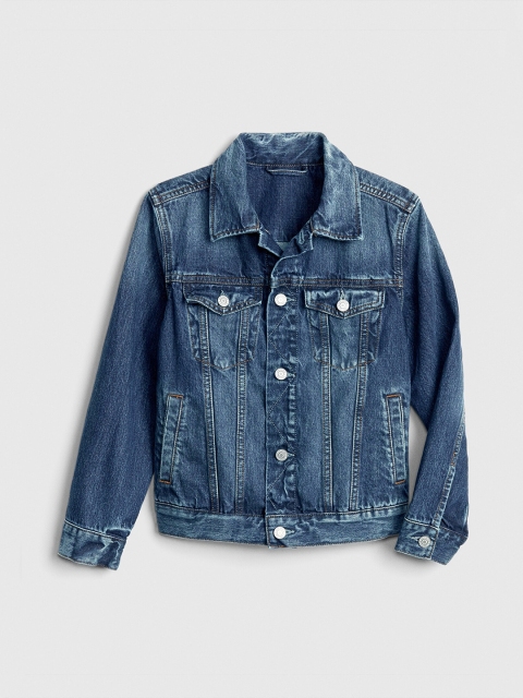 

GAP Boys Blue Solid Denim Jacket