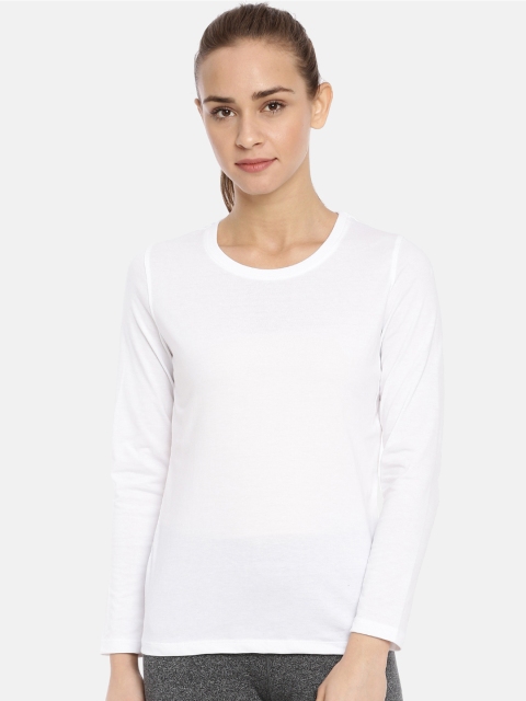 

Macrowoman W-Series Women White Solid Round Neck T-shirt