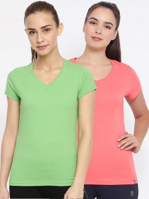 

Macrowoman W-Series Women Pack of 2 Round Neck T-shirt, Green