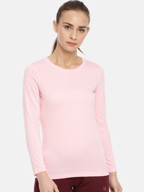 

Macrowoman W-Series Women Pink Solid Round Neck T-shirt