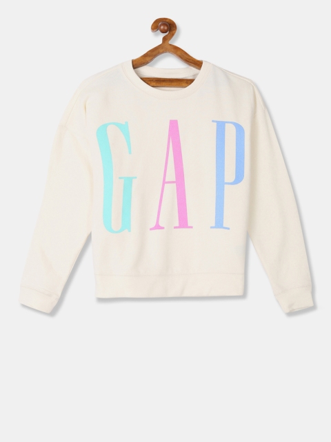 

GAP Girls Cream Brand Logo Print Sweatshirt