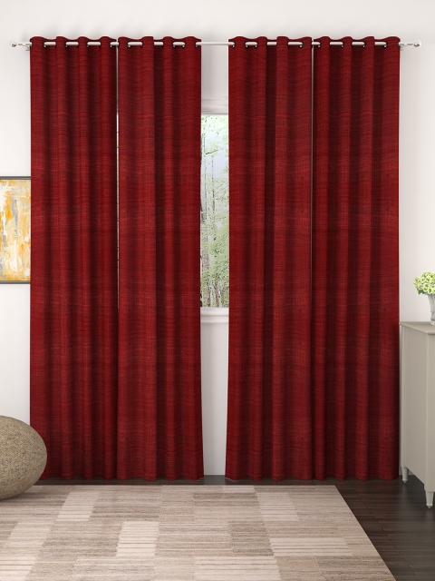 

Story@home Maroon Set of 4 Jacquard Textured Door Curtains