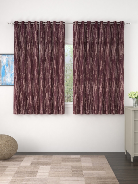 

Story@home Mauve & Beige Set of 4 Window Curtains