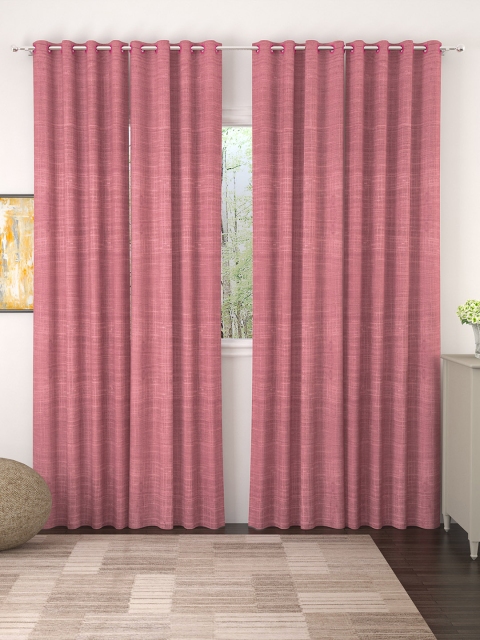 

Story@home Pink Set of 4 Jacquard Textured Door Curtains
