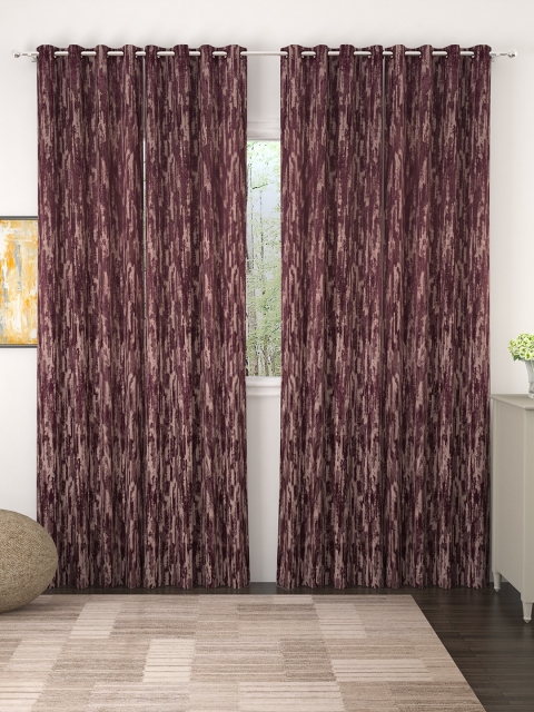 

Story@home Maroon Set of 4 Door Jacquard Curtains