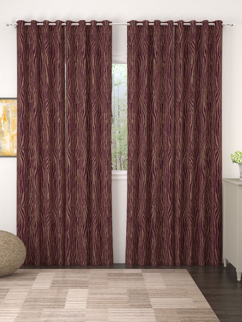 

Story@home Magenta & Beige Set of 4 Door Curtains
