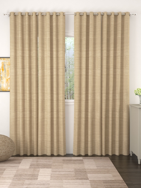 

Story@home Beige Set of 4 Jacquard Textured Door Curtains