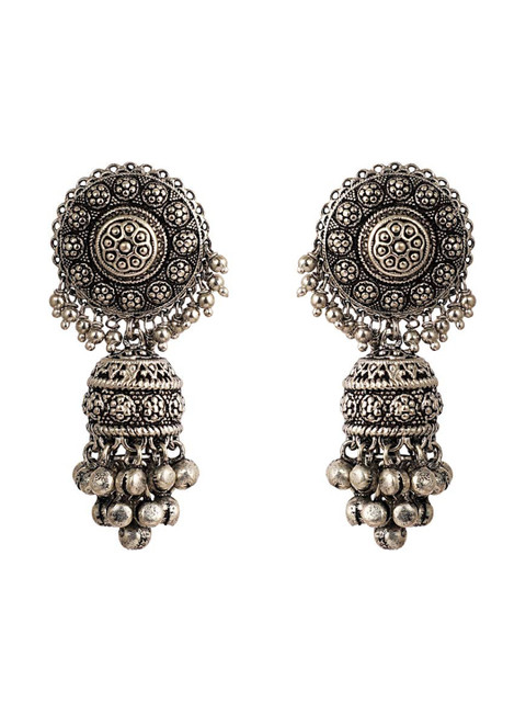 

Zariin Oxidised Silver Classic Handcrafted Jhumkas