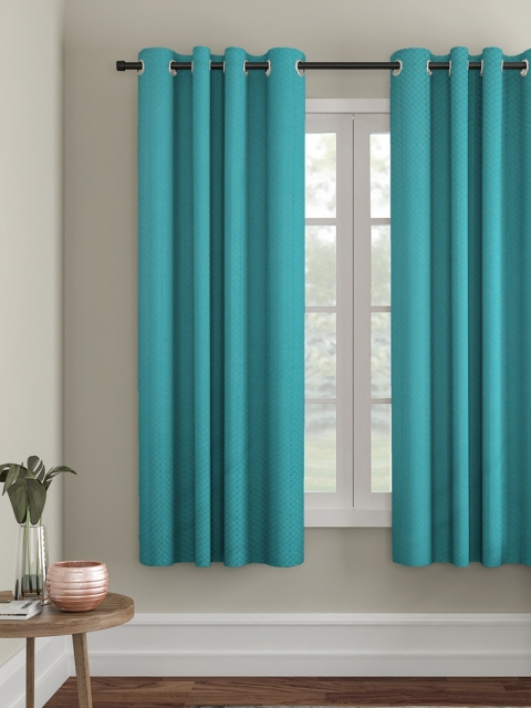 

Soumya Turquoise Blue Single Window Premium Cotton Curtain