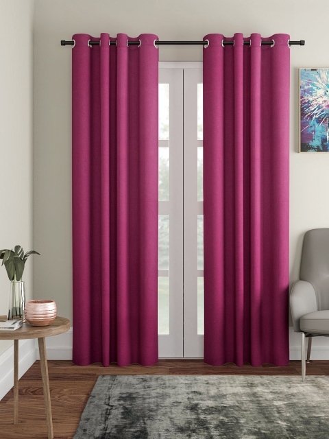 

Soumya Magenta Single Room Darkening Long Door Curtain