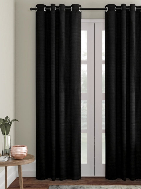 

Soumya Black Single Room Darkening Long Door Curtain