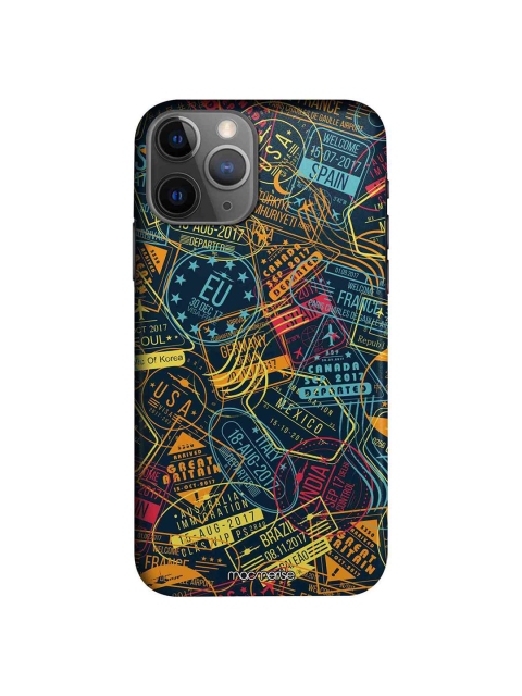 

macmerise Blue & Yellow Immigration Stamps Neon Pro Case For iPhone 11 Pro Max