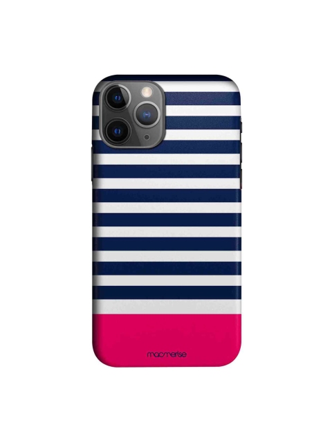 

macmerise White & Navy Blue Simply Stripes iPhone 11 Pro Max Case Cover