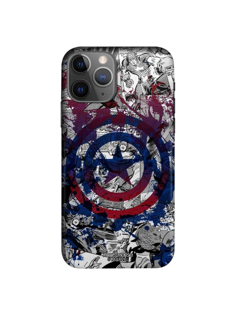 

macmerise Grey & Red Captain America Splash Out Shield Printed iPhone 11 Pro Max Case