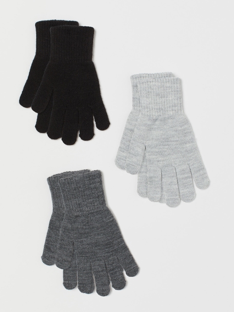 

H&M Girls 3-Pack Gloves, Grey