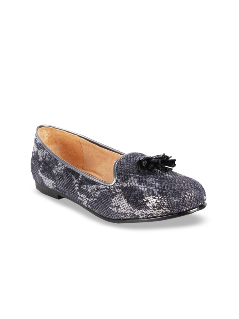 

Rocia Women Charcoal Grey & White Animal Skin Print Ballerinas