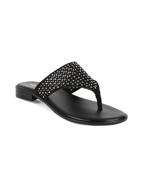 

Rocia Women Black Embellished Open Toe Flats