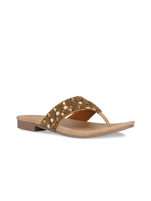

Rocia Women Copper-Toned Embellished Open Toe Flats