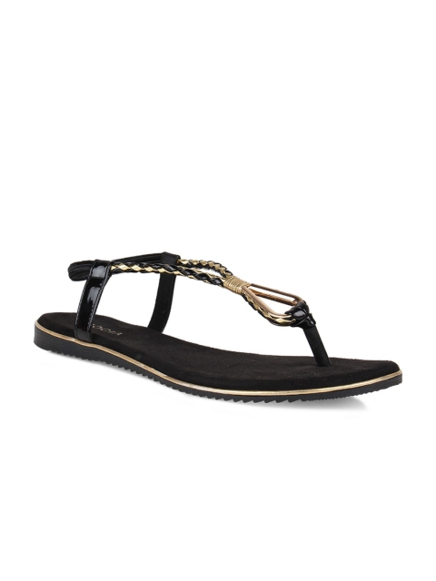 

Rocia Women Gold-Toned Woven Design Open Toe Flats