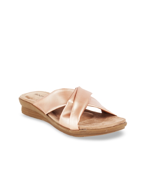 

Rocia Women Peach-Coloured Solid Open Toe Flats