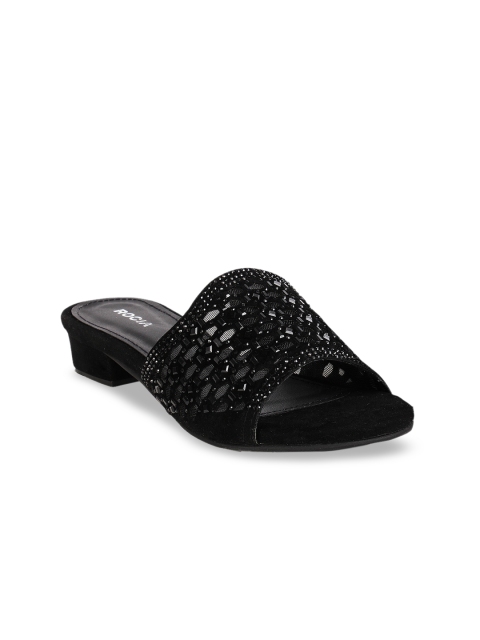 

Rocia Women Black Embellished Block Heels