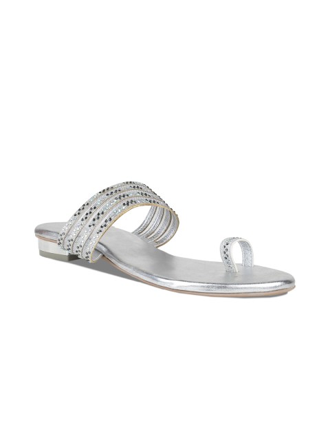 

Rocia Women Silver-Toned Embellished One Toe Flats