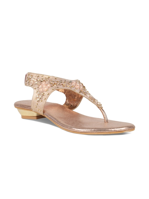 

Rocia Women Rose Gold & Pink Embellished Heels