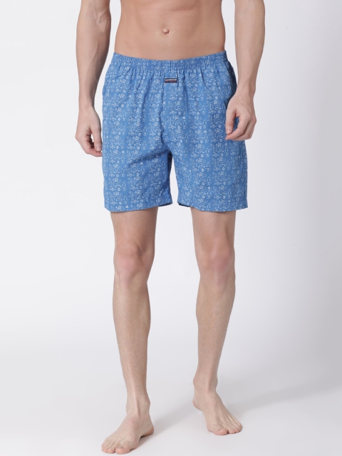 

Macroman M-Series Men Blue Printed Boxers ML714