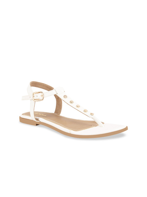 

Rocia Women White Solid T-Strap Flats