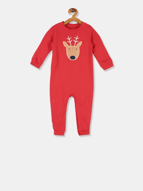 

GAP Boys Red Reindeer Embroidered Bodysuit
