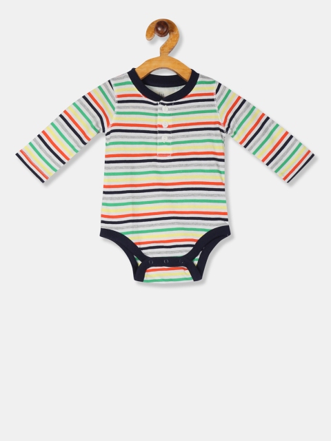 

GAP Boys Multicoloured Stripe Henley Bodysuit, Multi