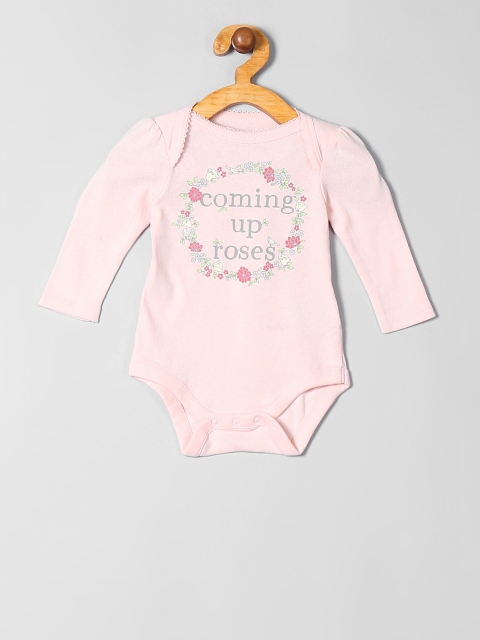 

GAP Boys Pink Flower Shop Printed Picot-Trim Bodysuit