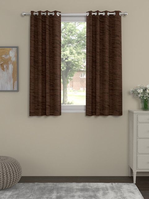 

ROSARA HOME Brown Set of 2 Window Curtains