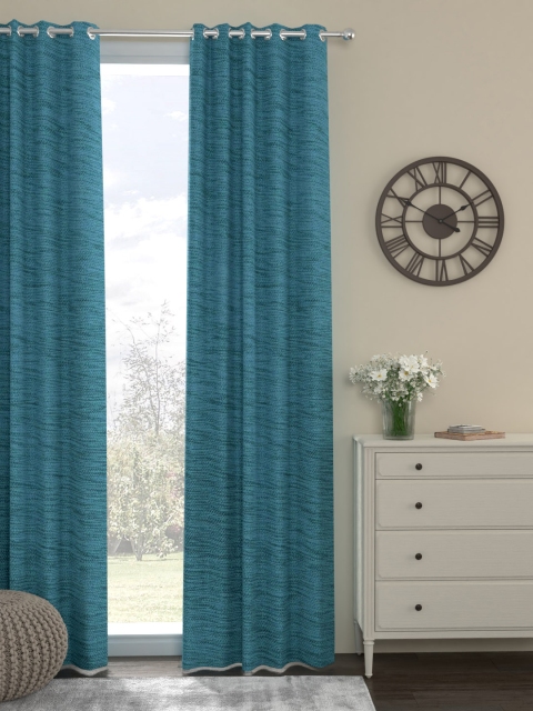 

ROSARA HOME Teal Blue Single Long Door Curtain